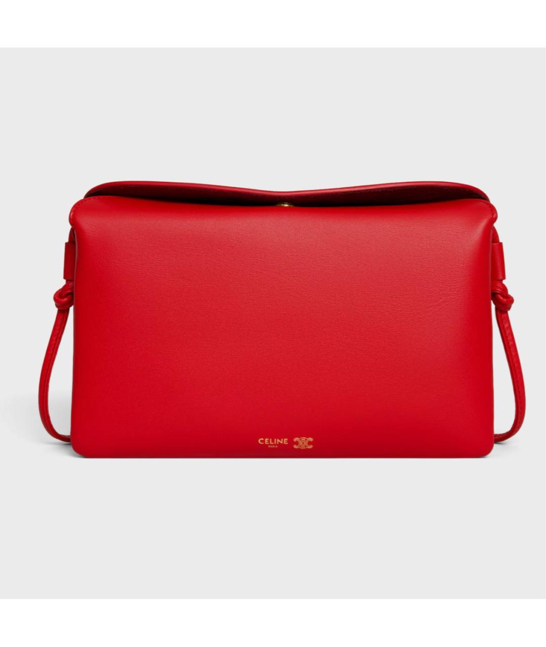 CELINE Красная кожаная сумка через плечо, фото 5