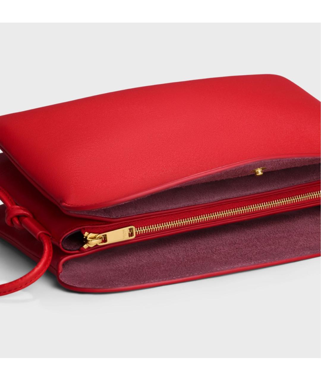 CELINE Красная кожаная сумка через плечо, фото 2