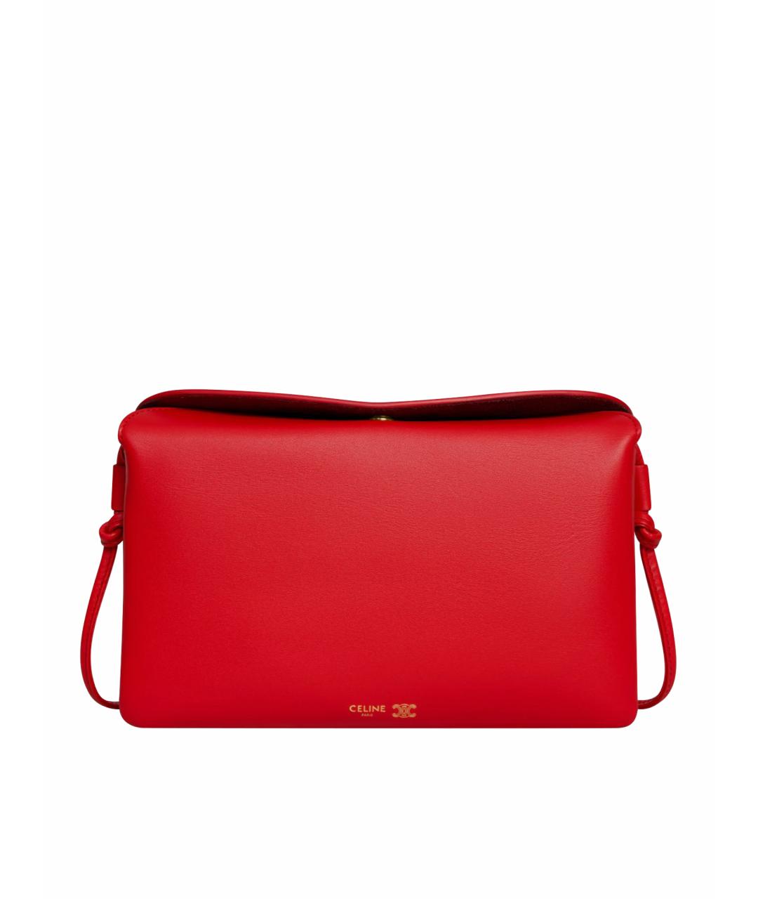 CELINE Красная кожаная сумка через плечо, фото 1