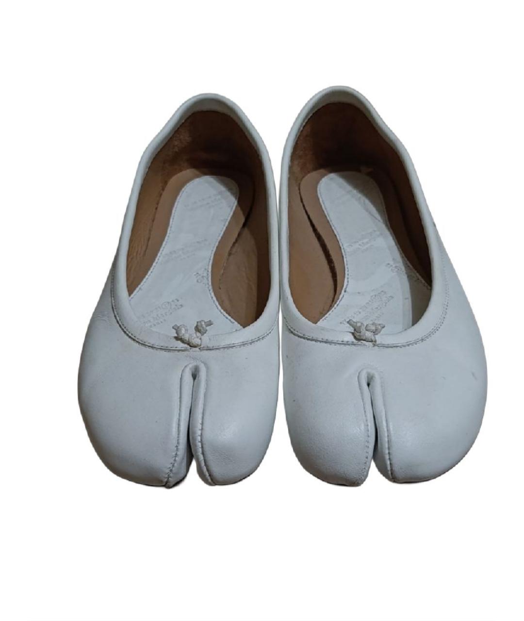 MAISON MARGIELA Белые кожаные балетки, фото 2