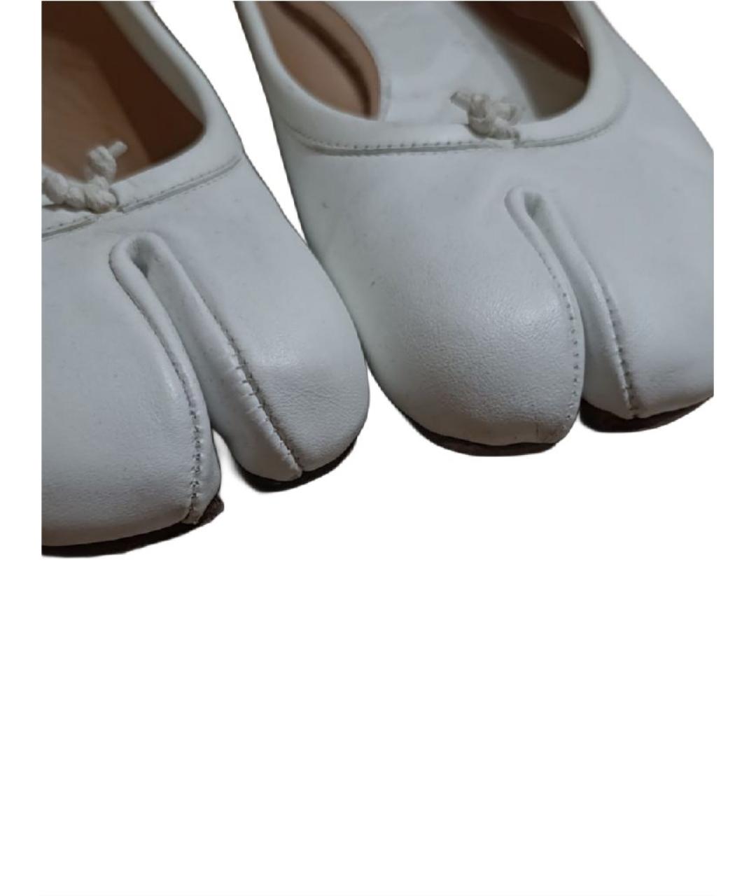 MAISON MARGIELA Белые кожаные балетки, фото 6