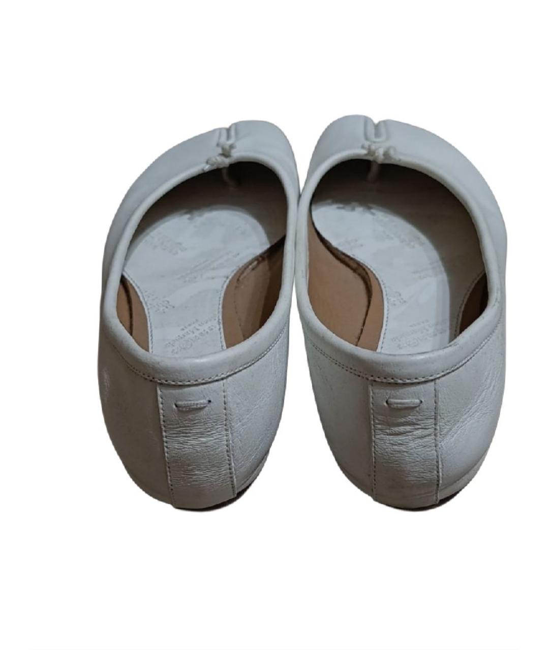 MAISON MARGIELA Белые кожаные балетки, фото 4