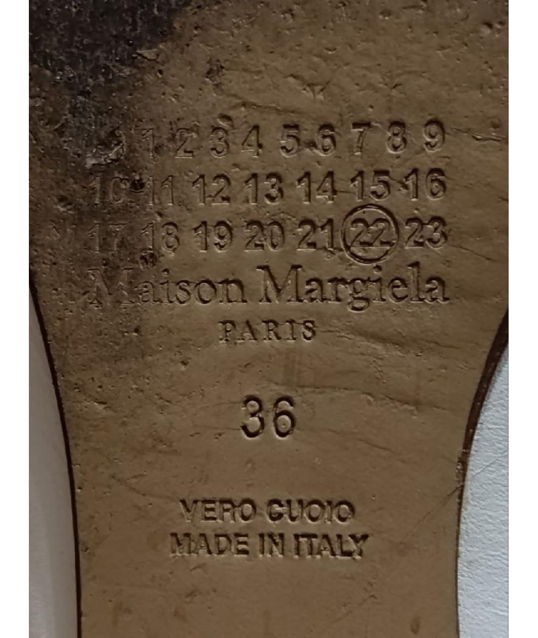 MAISON MARGIELA Белые кожаные балетки, фото 8