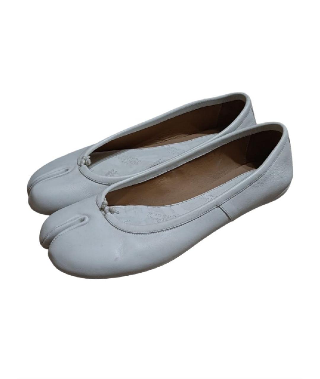 MAISON MARGIELA Белые кожаные балетки, фото 5