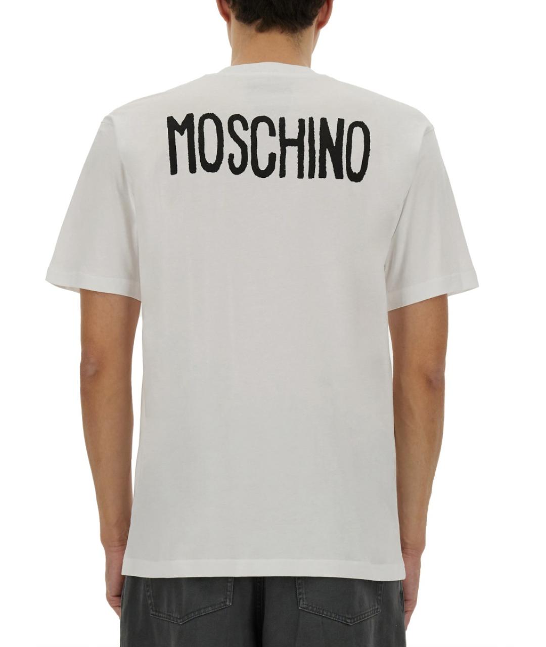 MOSCHINO Белая хлопковая футболка, фото 3