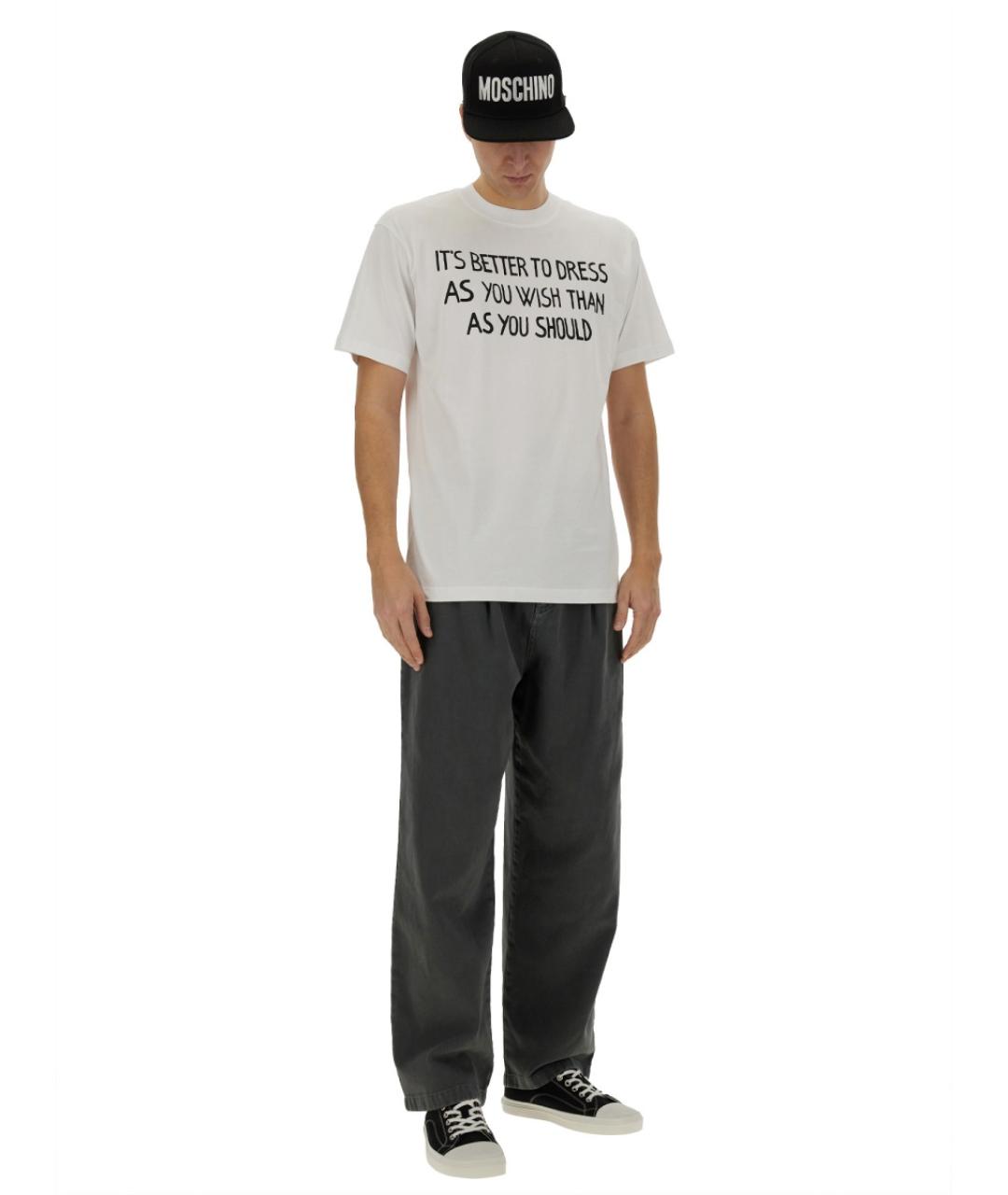 MOSCHINO Белая хлопковая футболка, фото 2