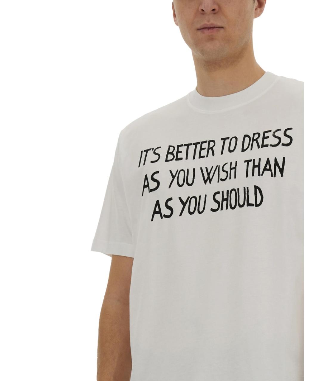 MOSCHINO Белая хлопковая футболка, фото 4