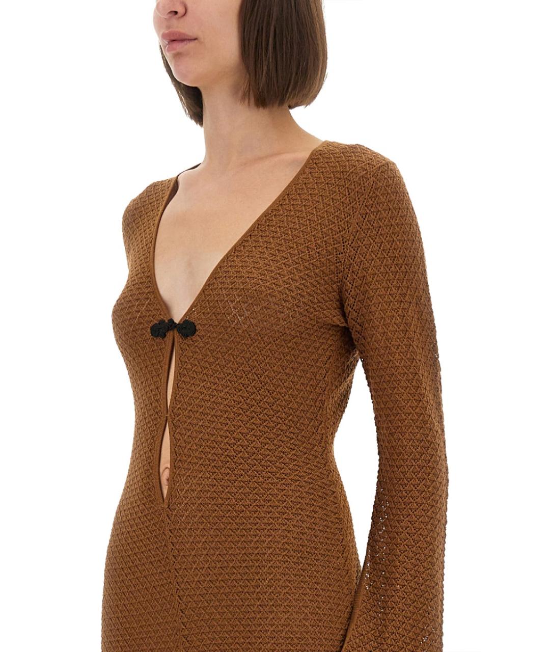 THE GARMENT Коричневое хлопковое повседневное платье, фото 4