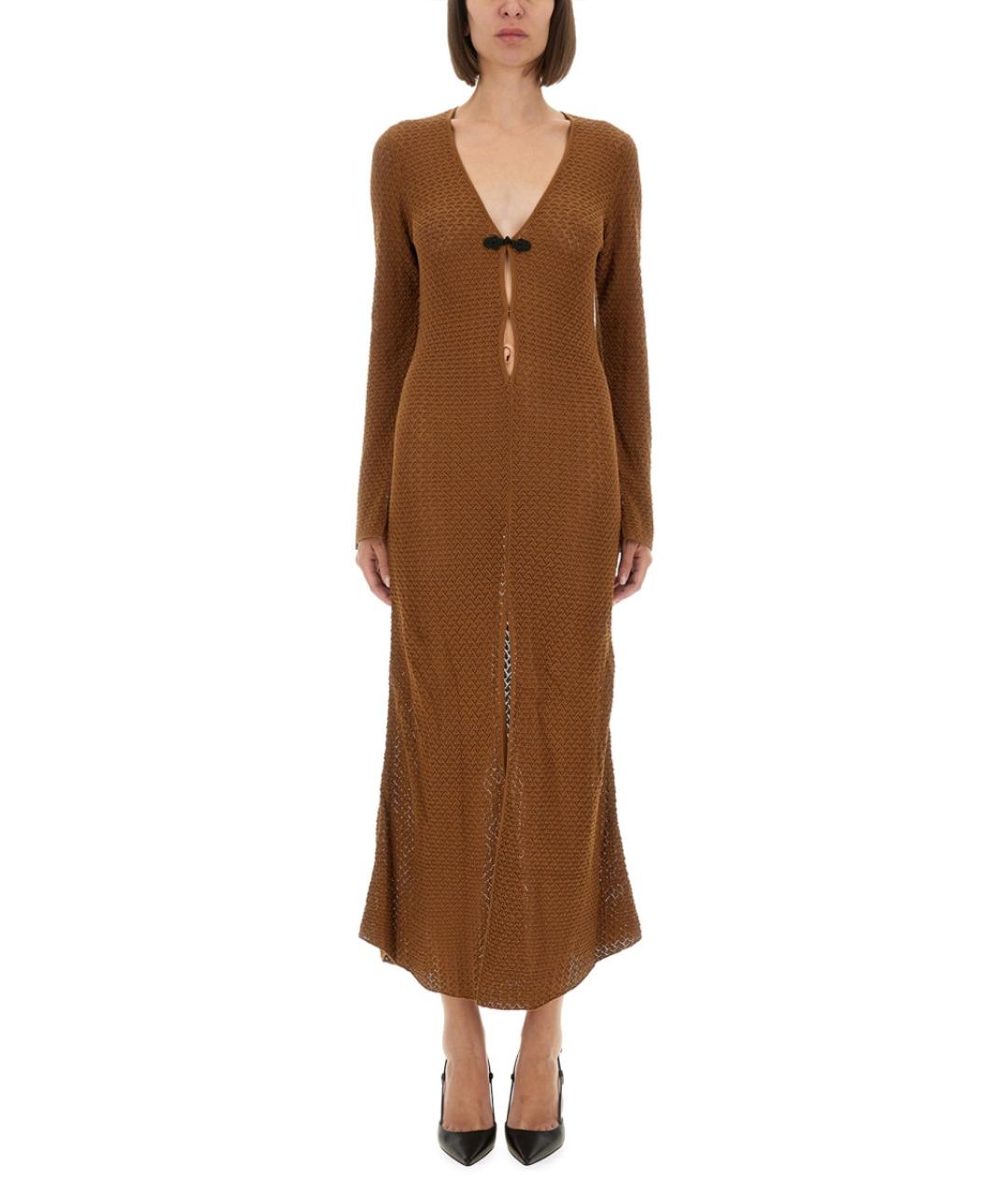 THE GARMENT Коричневое хлопковое повседневное платье, фото 1