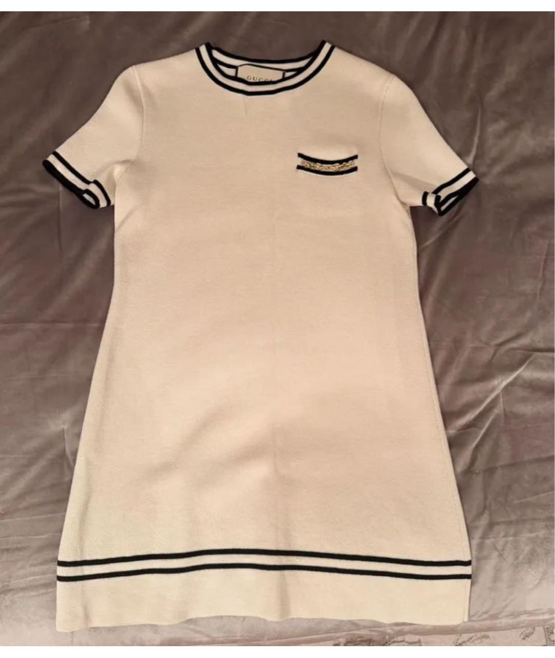 GUCCI Бежевое шерстяное повседневное платье, фото 6