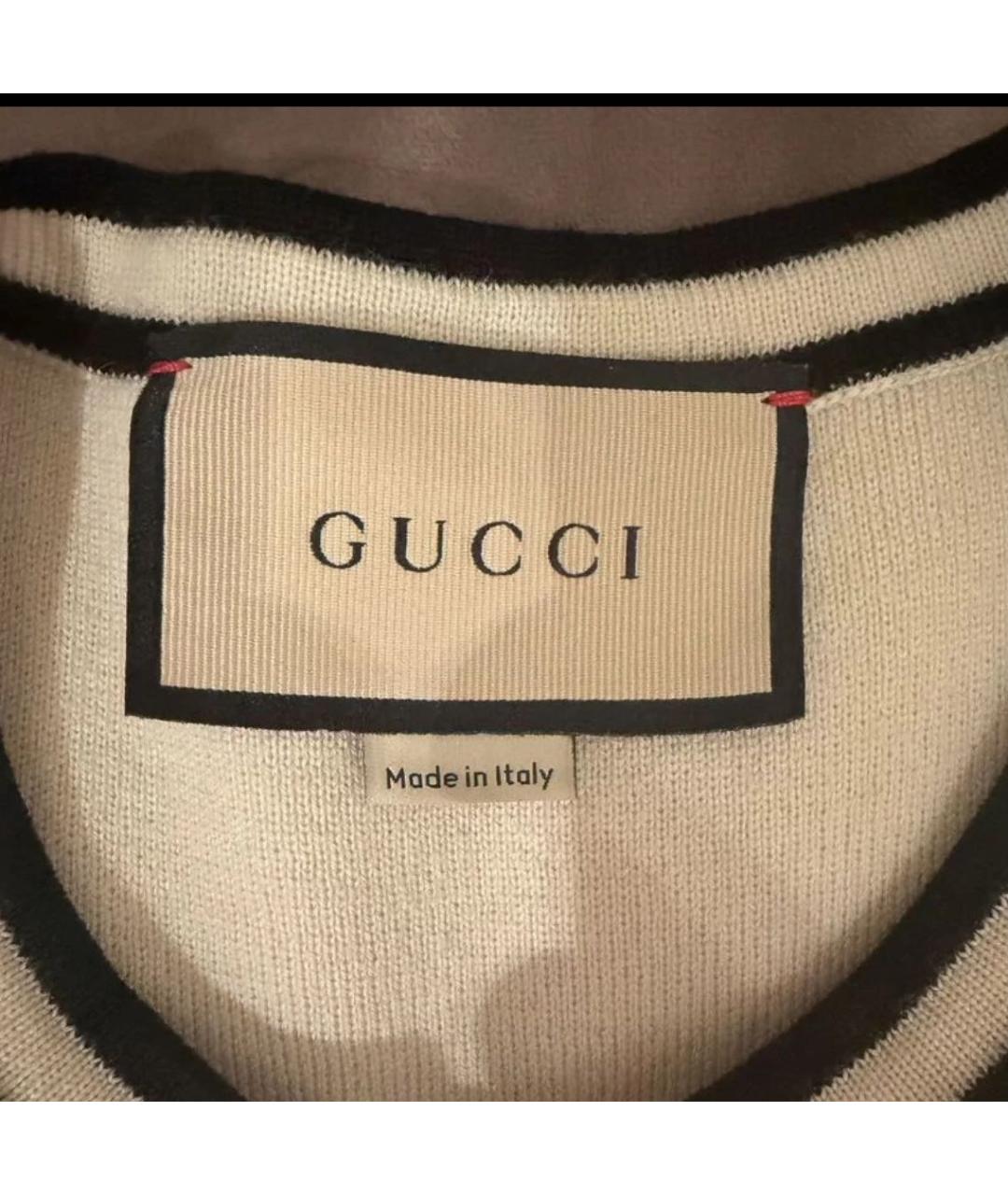 GUCCI Бежевое шерстяное повседневное платье, фото 8