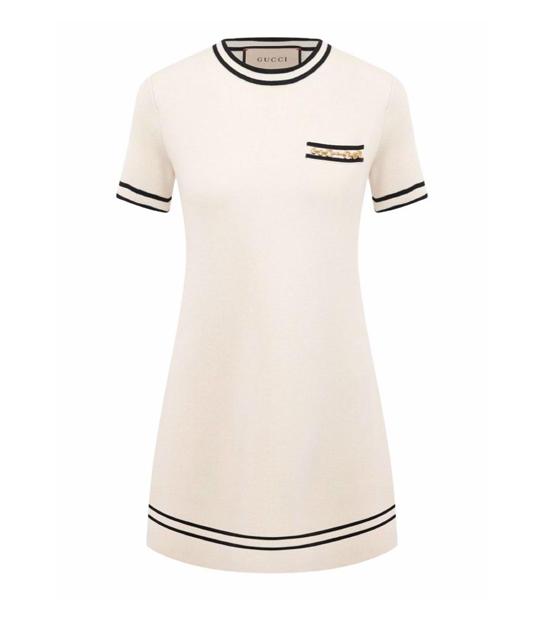 GUCCI Бежевое шерстяное повседневное платье, фото 9