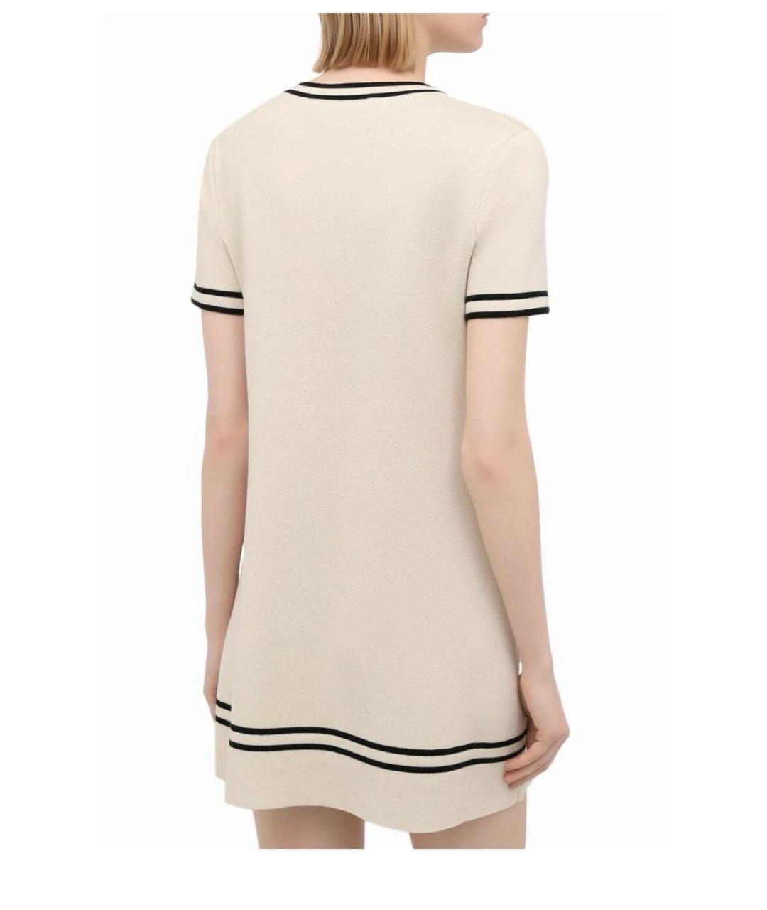 GUCCI Бежевое шерстяное повседневное платье, фото 2