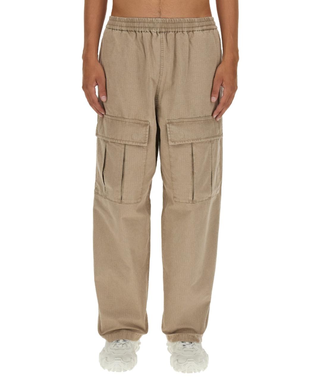 ACNE STUDIOS Бежевые хлопковые повседневные брюки, фото 1