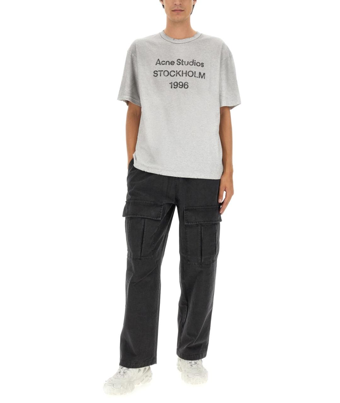 ACNE STUDIOS Черные хлопковые повседневные брюки, фото 2