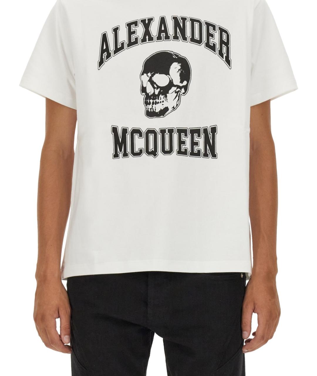 ALEXANDER MCQUEEN Белая хлопковая футболка, фото 4
