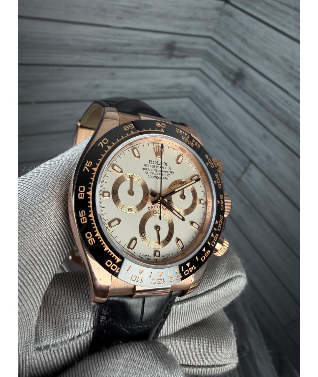 ROLEX Бежевые часы из розового золота, фото 4
