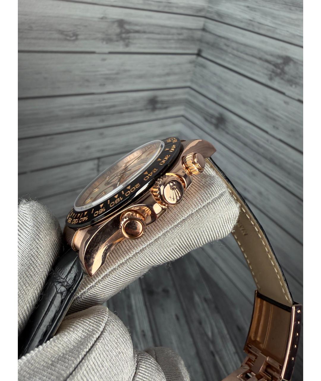 ROLEX Бежевые часы из розового золота, фото 5