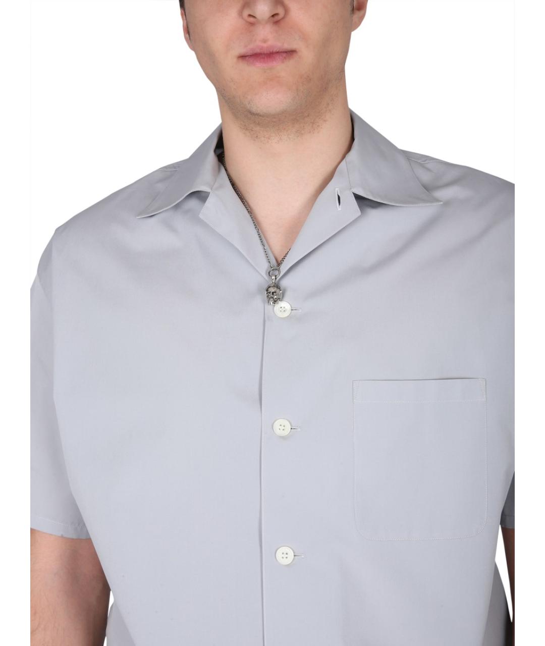 ALEXANDER MCQUEEN Голубая хлопковая кэжуал рубашка, фото 4