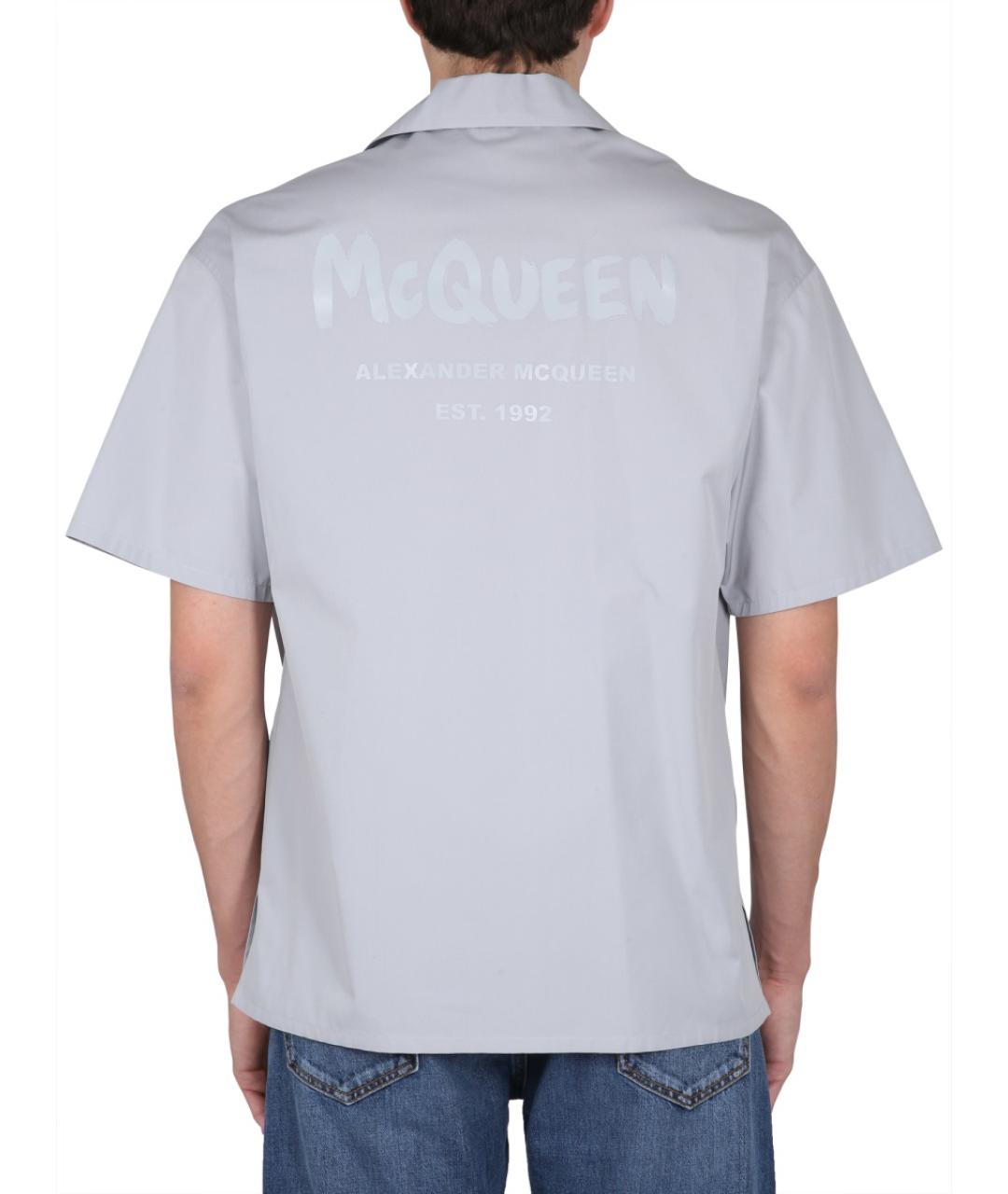 ALEXANDER MCQUEEN Голубая хлопковая кэжуал рубашка, фото 3