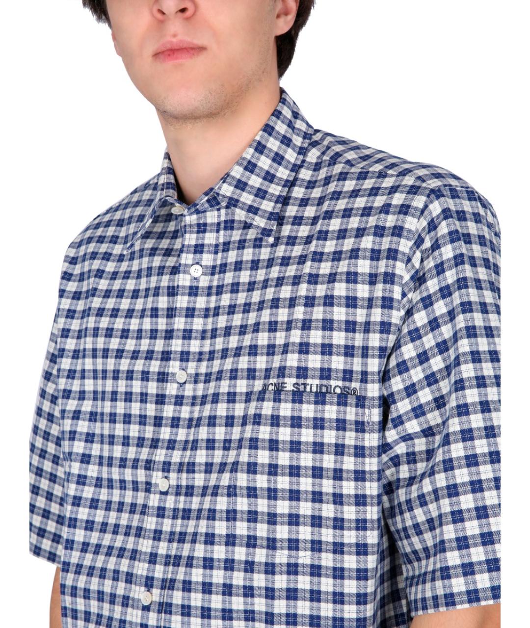 ACNE STUDIOS Синяя хлопковая кэжуал рубашка, фото 4
