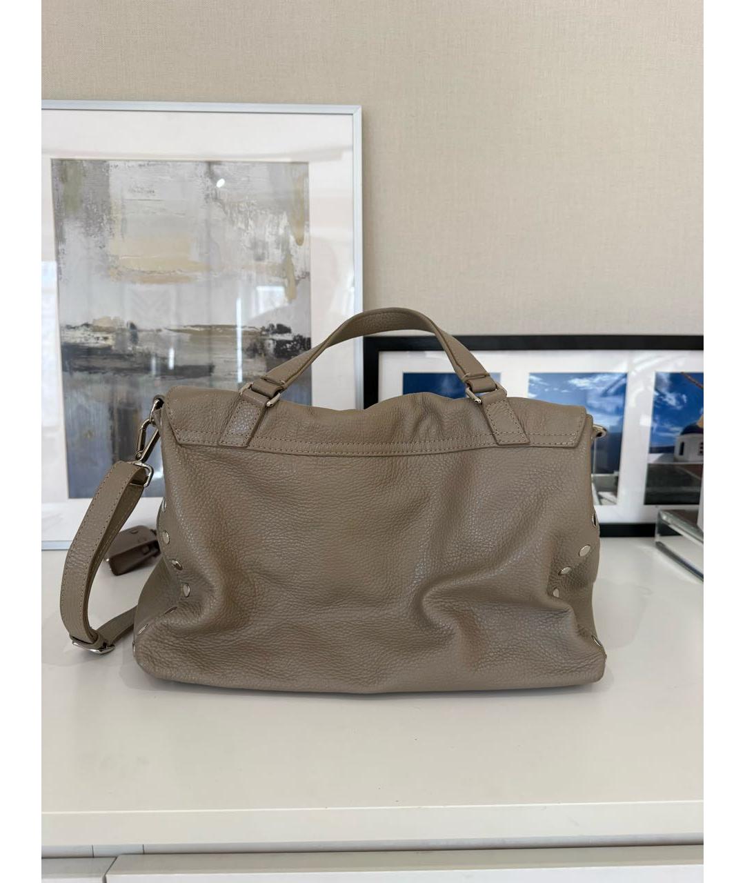 ZANELLATO Бежевая кожаная сумка с короткими ручками, фото 3