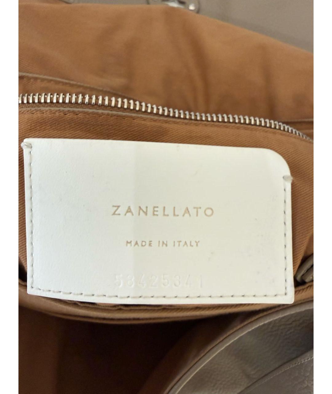ZANELLATO Бежевая кожаная сумка с короткими ручками, фото 6
