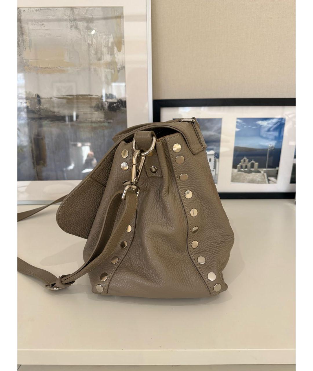 ZANELLATO Бежевая кожаная сумка с короткими ручками, фото 2