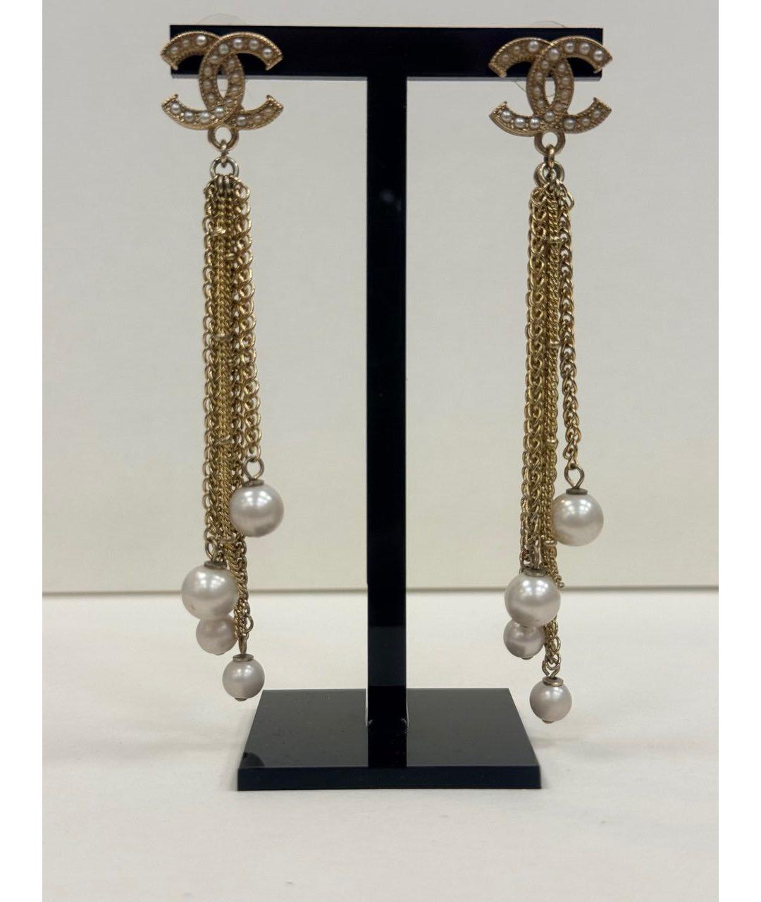 CHANEL Золотые серьги, фото 4