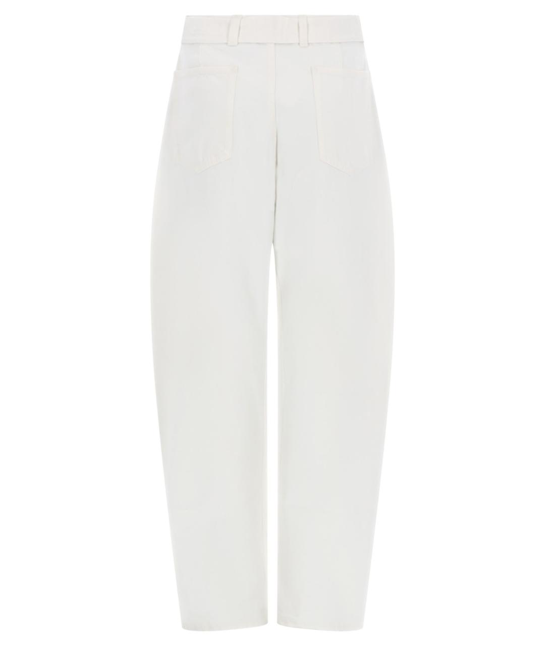 LEMAIRE Белые хлопковые повседневные брюки, фото 2
