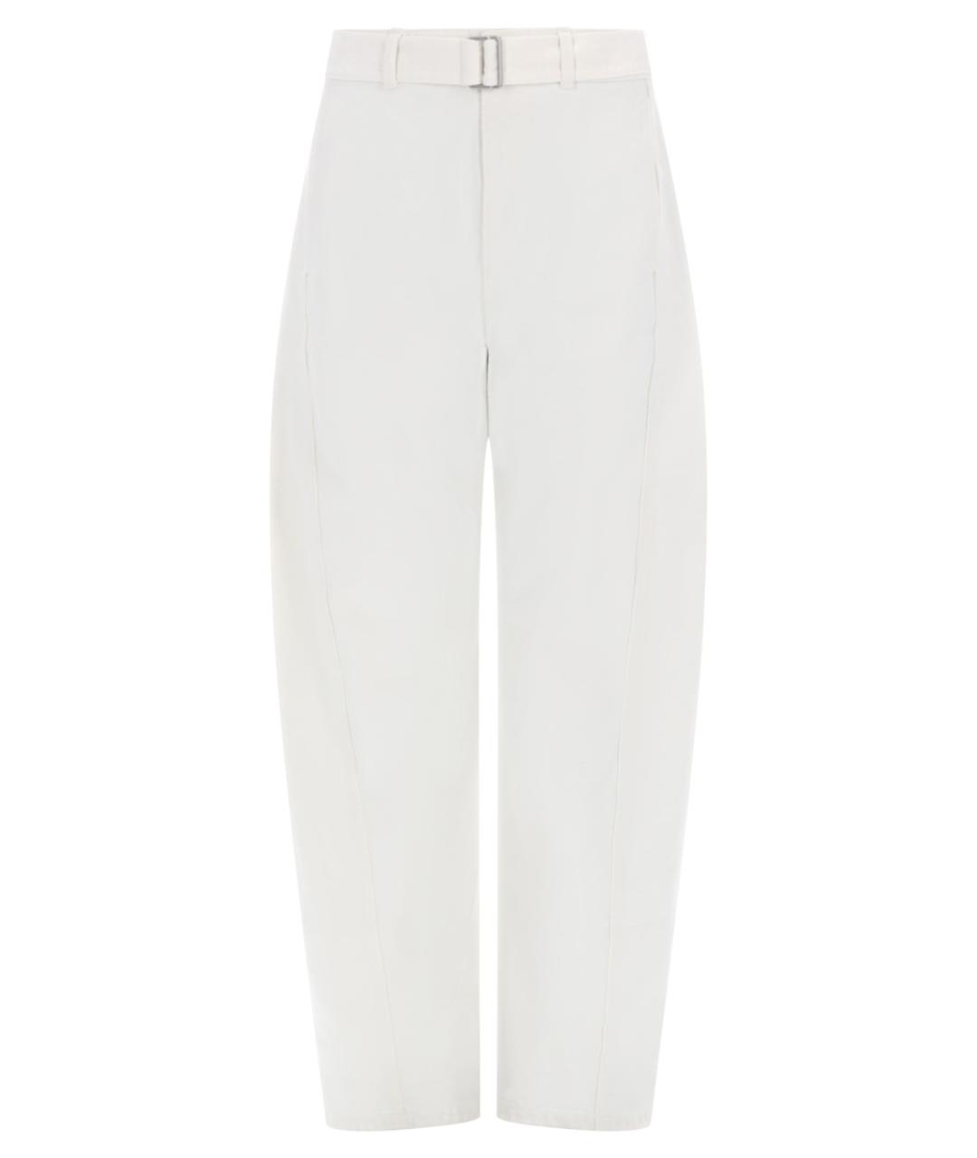 LEMAIRE Белые хлопковые повседневные брюки, фото 1