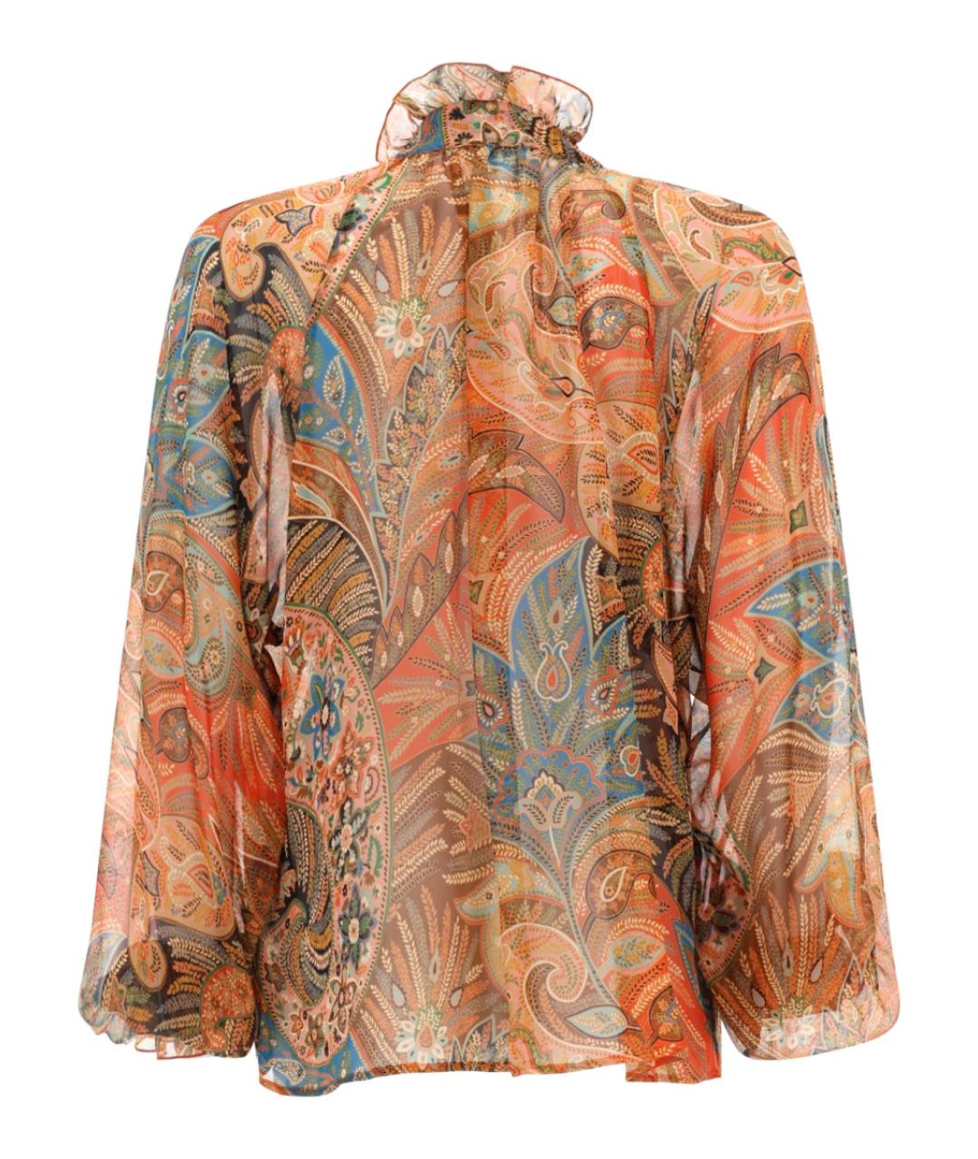 ETRO Оранжевая шелковая блузы, фото 2