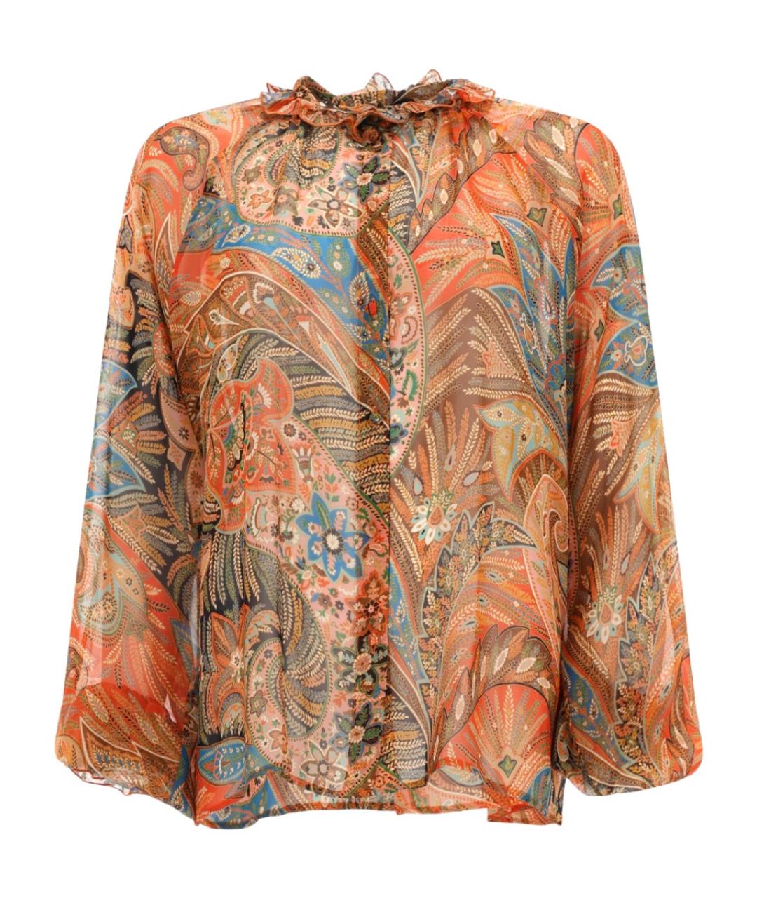ETRO Оранжевая шелковая блузы, фото 1