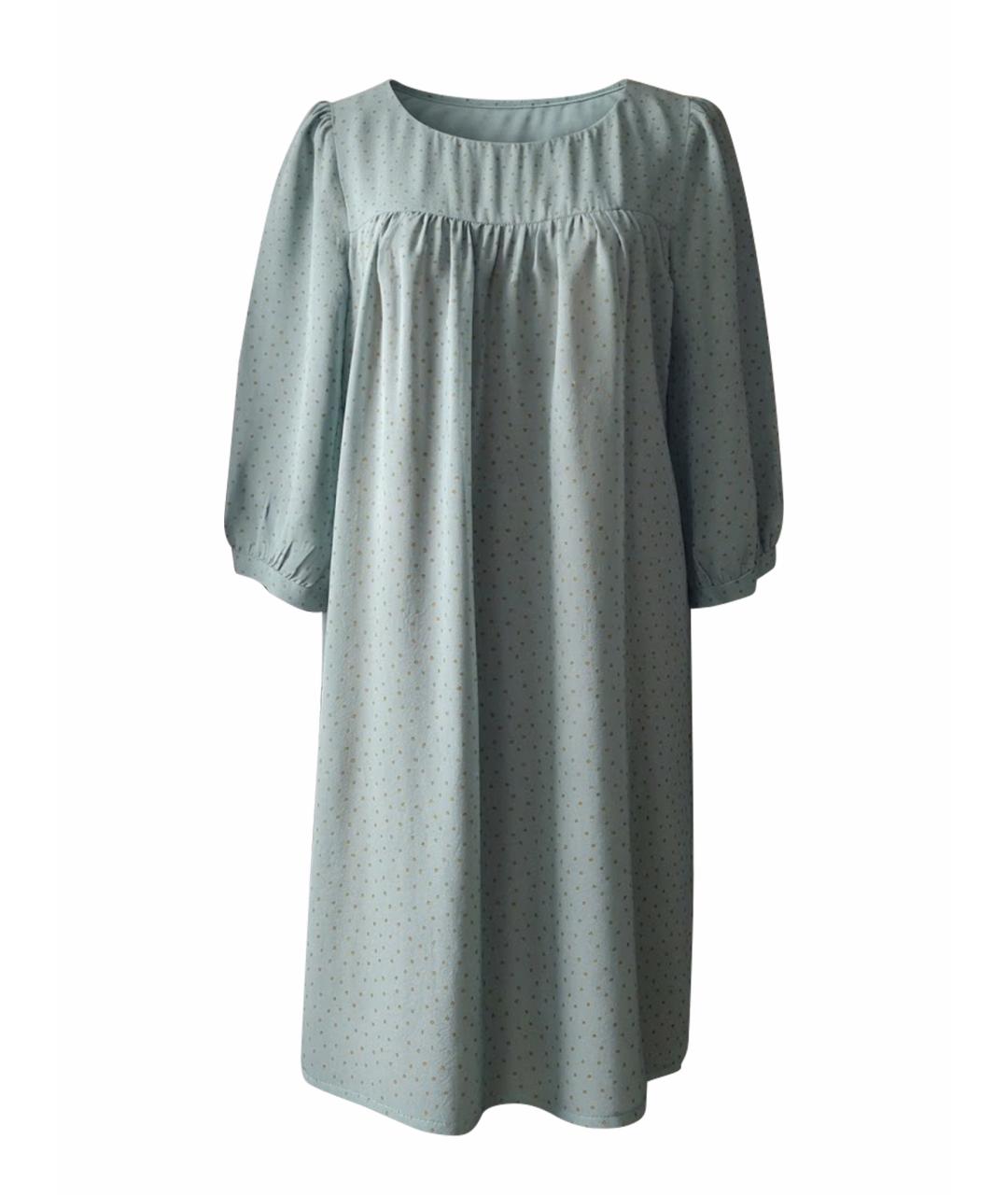 SEMICOUTURE Голубое шелковое повседневное платье, фото 1