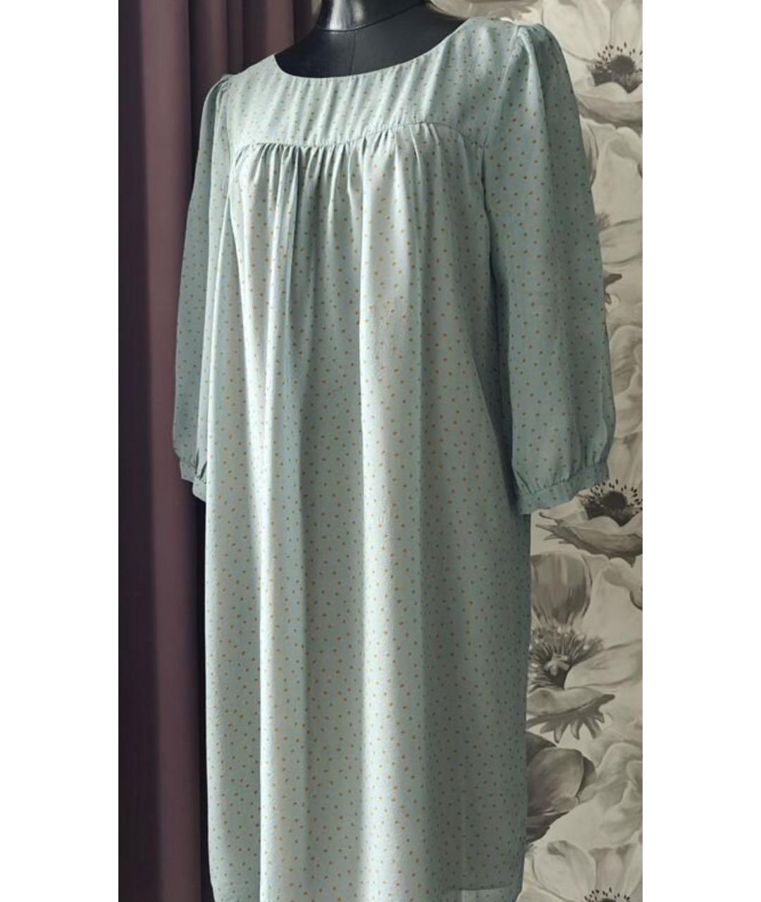 SEMICOUTURE Голубое шелковое повседневное платье, фото 2