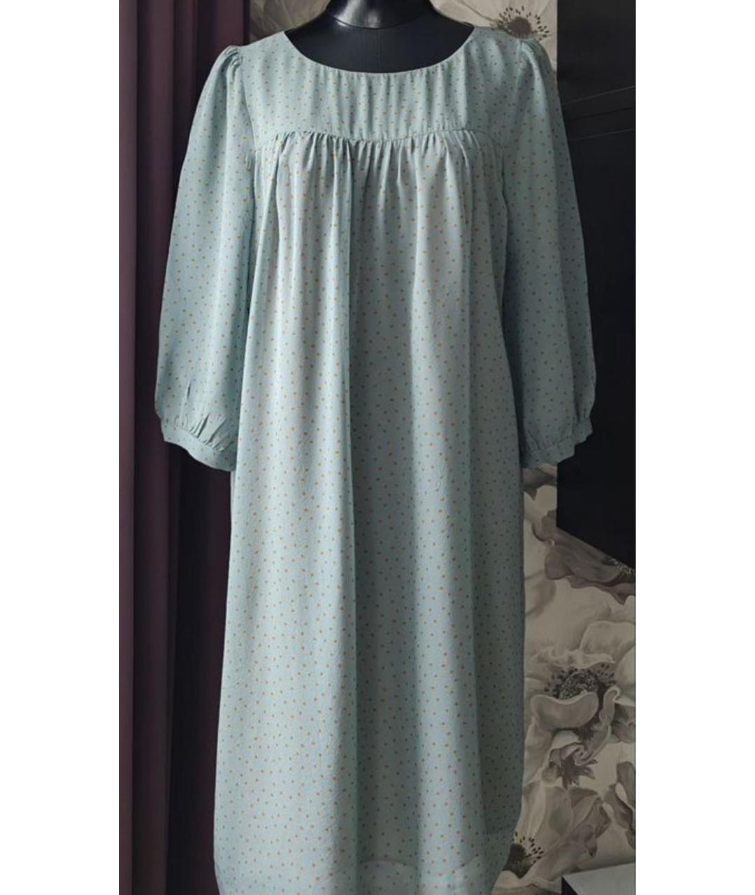 SEMICOUTURE Голубое шелковое повседневное платье, фото 9