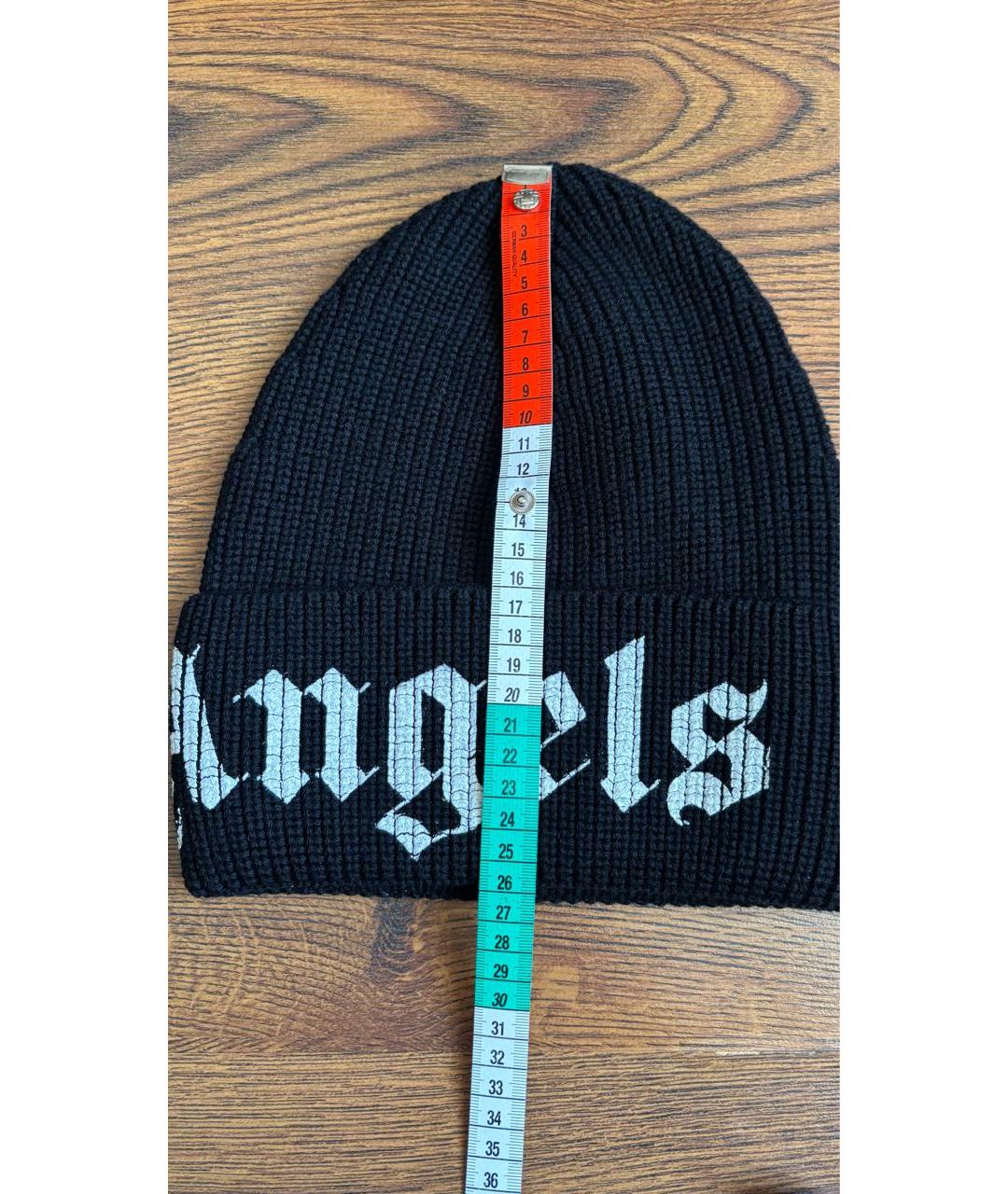 PALM ANGELS Черная шерстяная шапка, фото 5