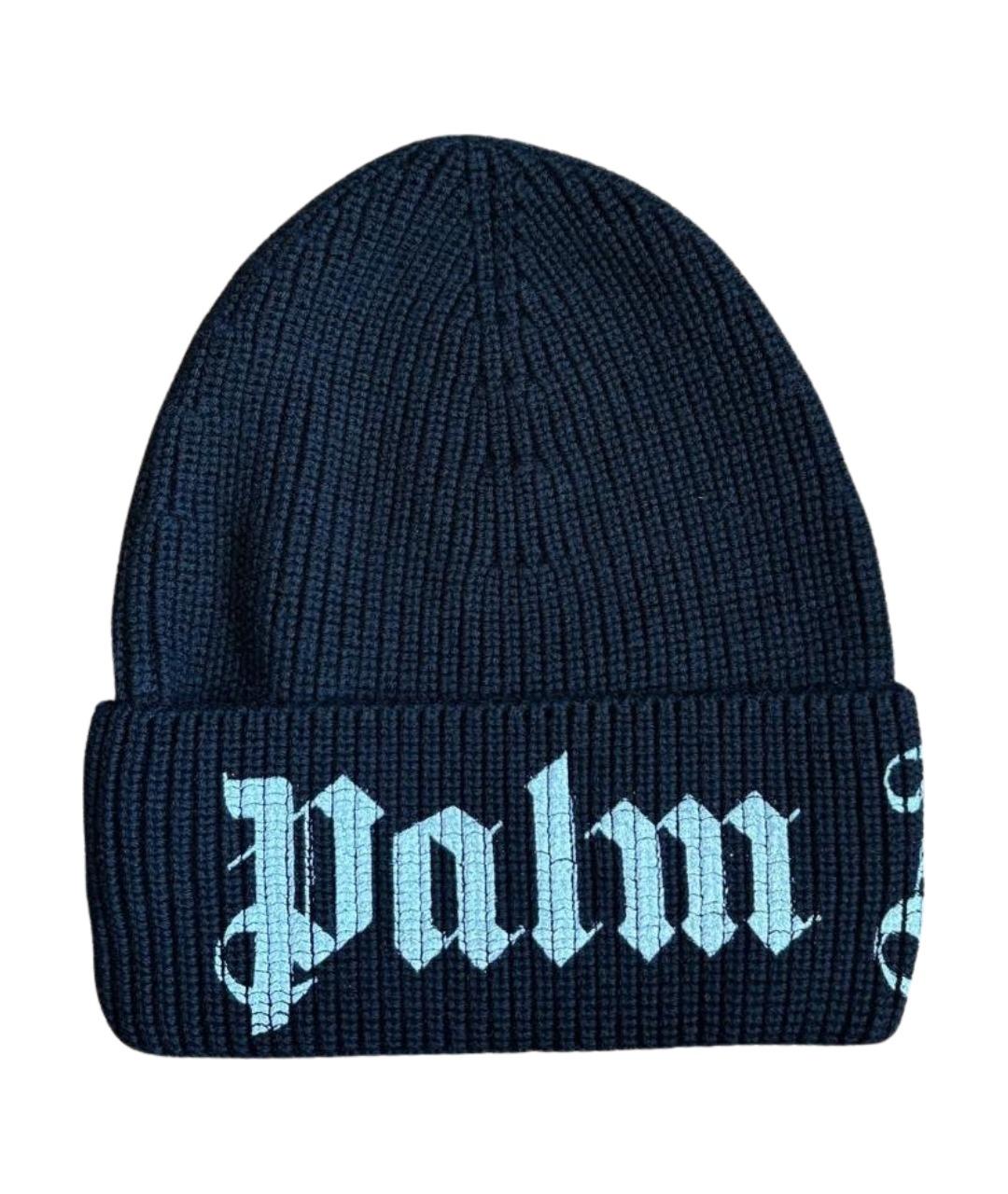 PALM ANGELS Черная шерстяная шапка, фото 1