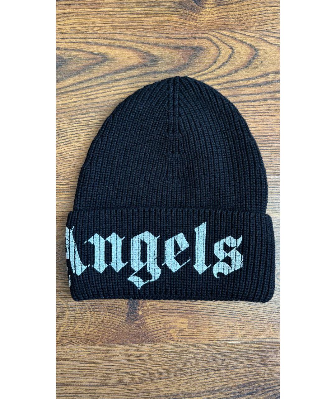 PALM ANGELS Черная шерстяная шапка, фото 2