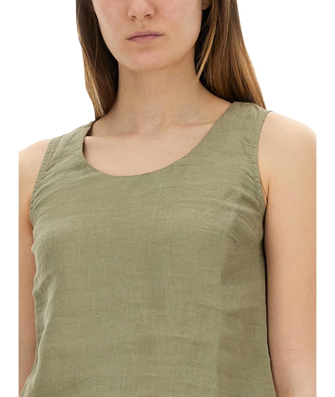 120% LINO Зеленая льняная блузы, фото 4