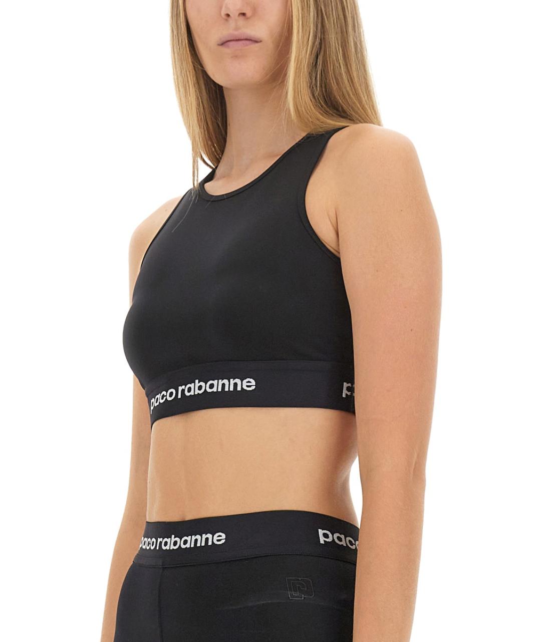 PACO RABANNE Черная полиамидовая майка, фото 4