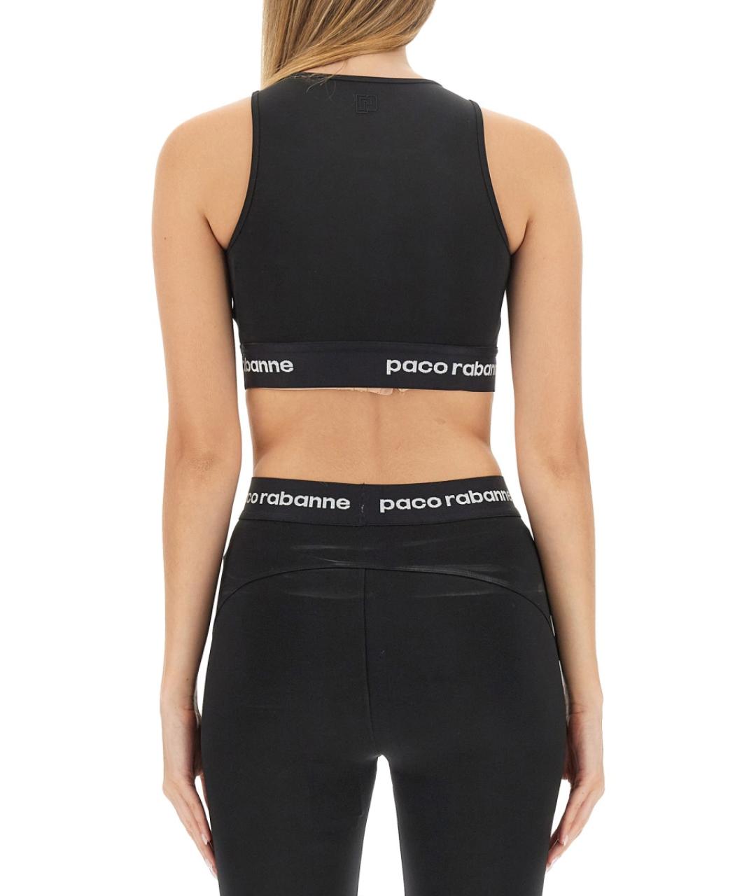 PACO RABANNE Черная полиамидовая майка, фото 3