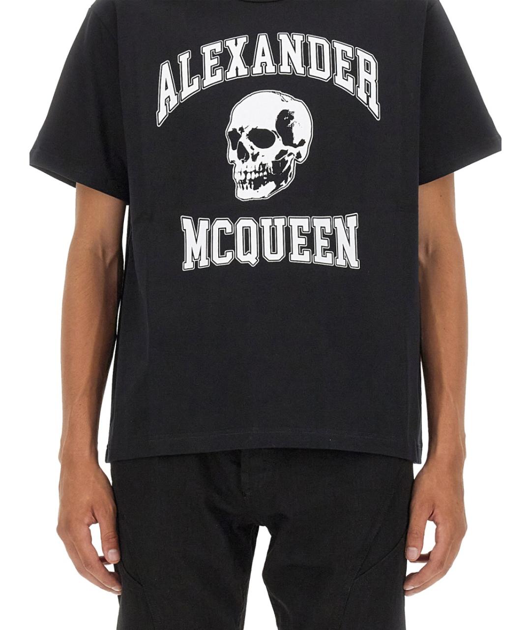 ALEXANDER MCQUEEN Черная хлопковая футболка, фото 4