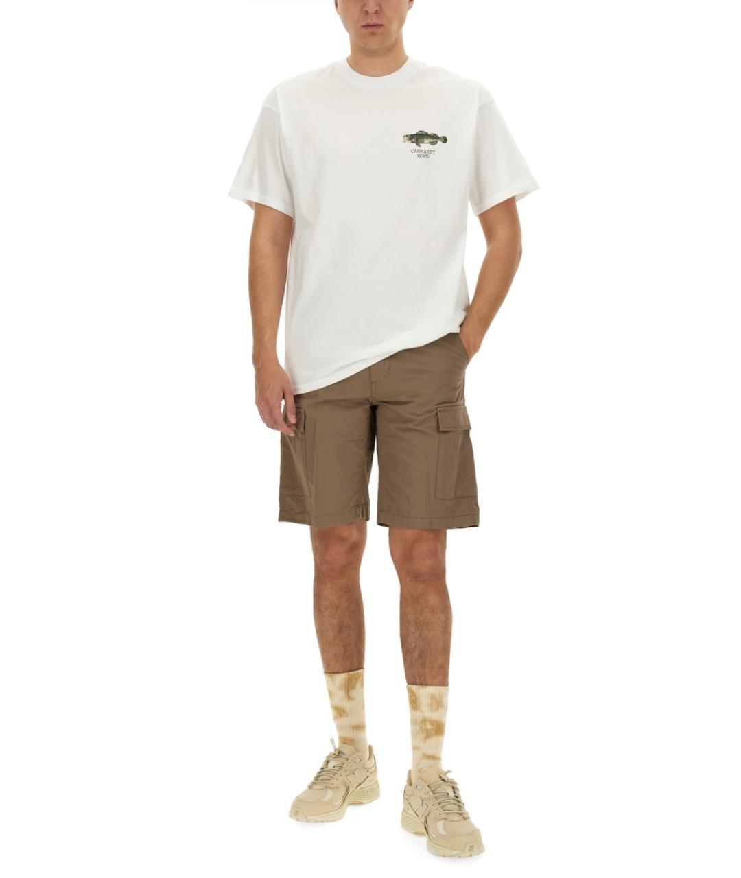 CARHARTT WIP Бежевые хлопковые шорты, фото 2