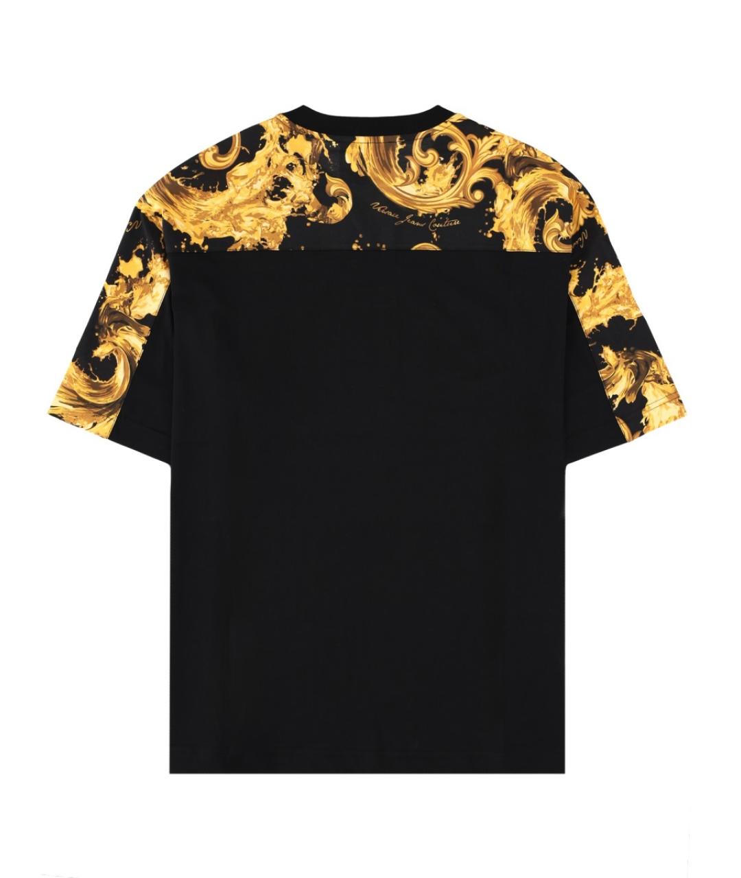 VERSACE JEANS COUTURE Черная хлопковая футболка, фото 2