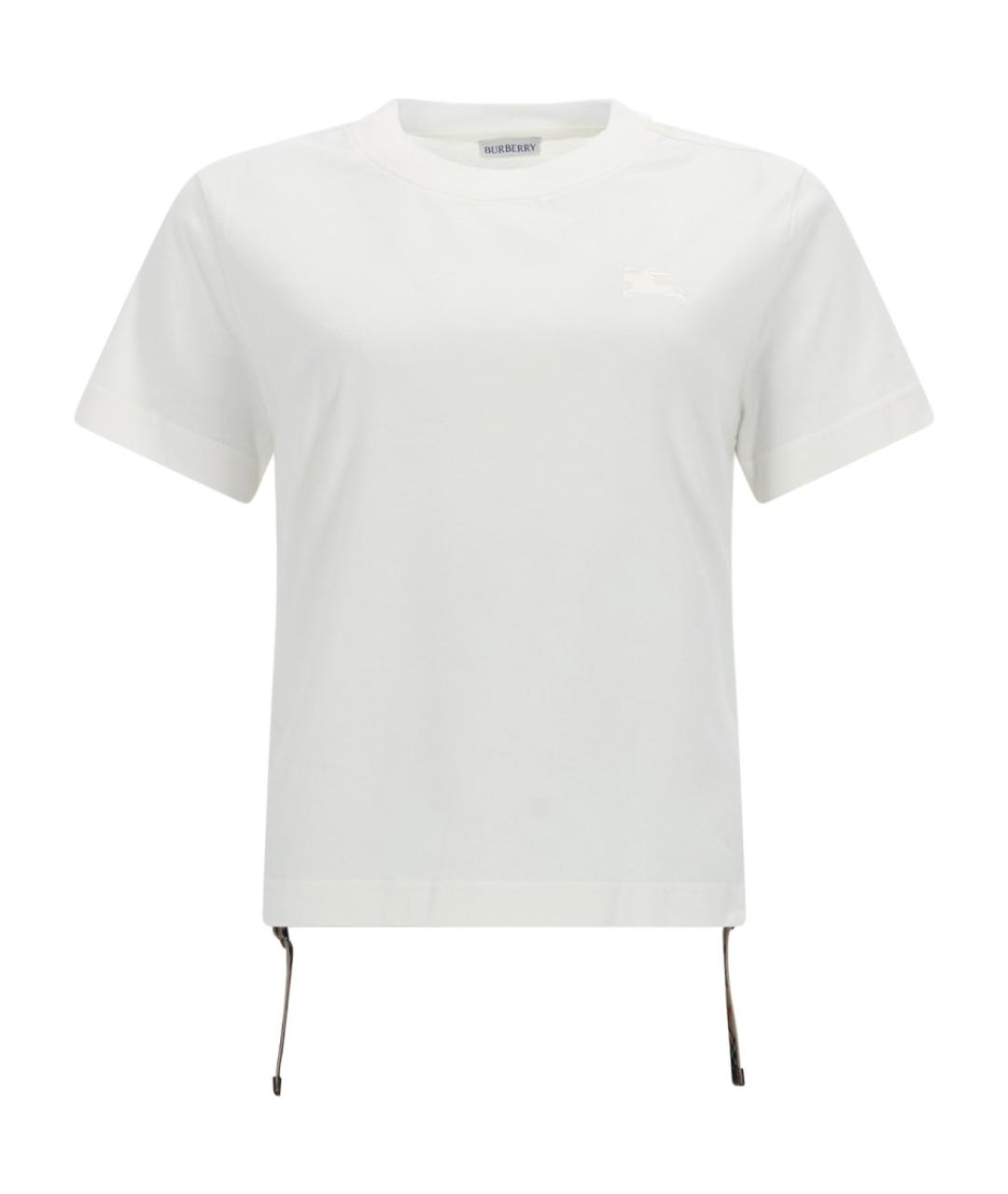 BURBERRY Белая хлопковая футболка, фото 1