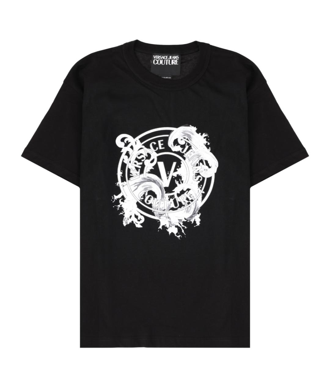 VERSACE JEANS COUTURE Черная хлопковая футболка, фото 1