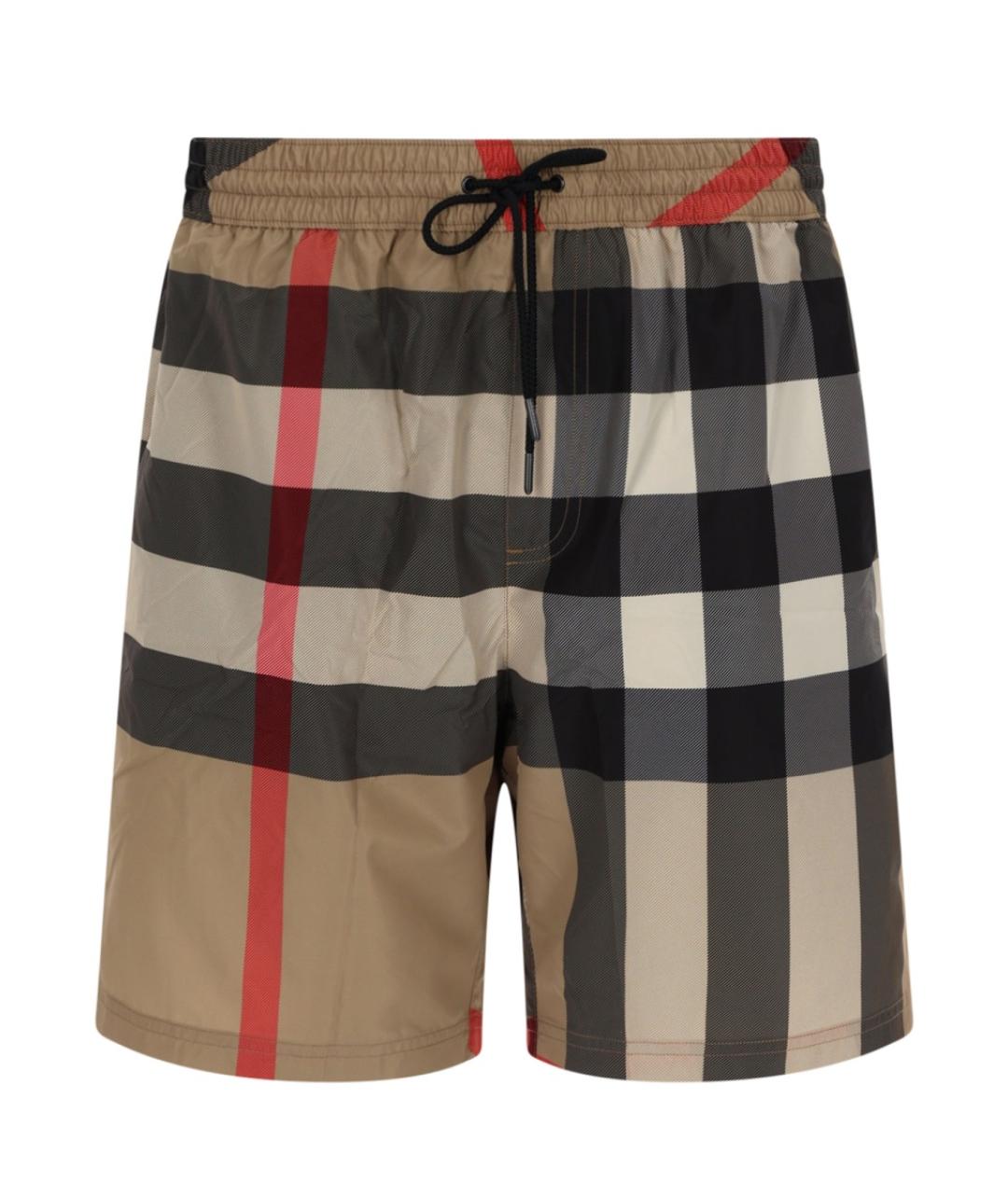 BURBERRY Бежевые полиэстеровые плавки, фото 1