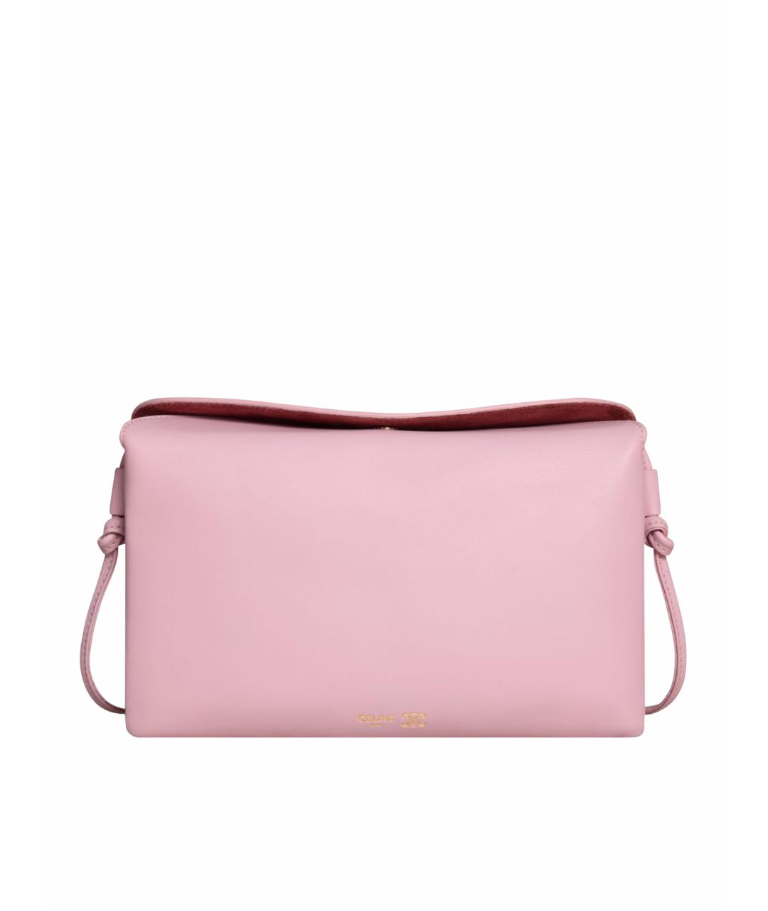 CELINE Розовая кожаная сумка через плечо, фото 1