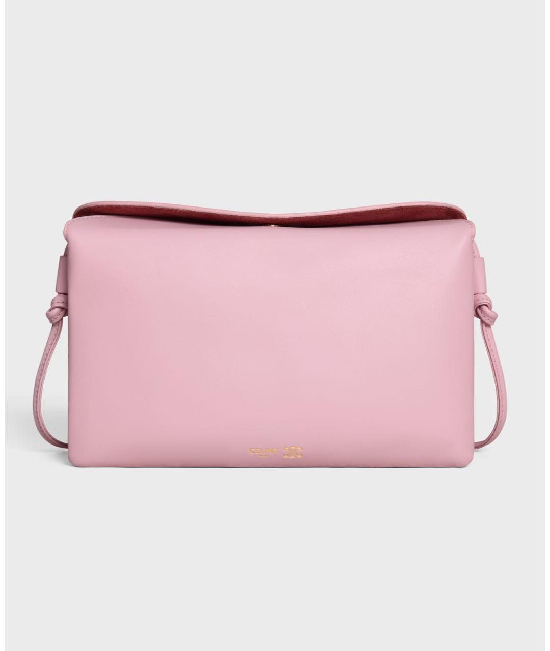 CELINE Розовая кожаная сумка через плечо, фото 5